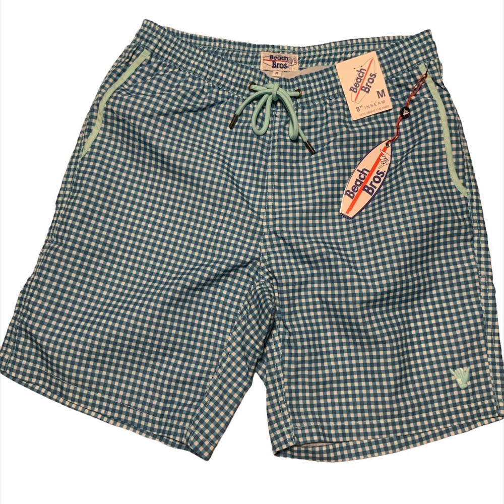 NWT Beach Bros Checkered Beach Board Swim Shorts
